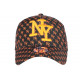 Casquette NY Orange Fluo et Noire Print New York Fashion Baseball Avenue ANCIENNES COLLECTIONS divers
