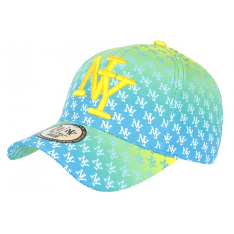 Casquette Enfant Jaune et Bleue Streetwear NY Baseball Avenue 7 a 11 ans Casquette Enfant Hip Hop Honour