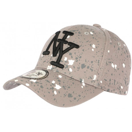 Casquette NY Grise et Blanche Façon Tags Streetwear Baseball Wyva ANCIENNES COLLECTIONS divers
