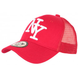 Casquette NY Filet Rouge et Blanche Trucker Baseball Fashion Gybz CASQUETTES Hip Hop Honour