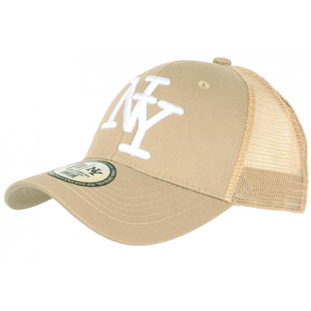 Trucker ajustable blanche ny - Trucker NY blanche ajustable par