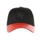 Casquette NY Noire Visiere Cuir Rouge Classe Major CASQUETTES Hip Hop Honour