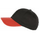 Casquette NY Noire Visiere Cuir Rouge Classe Major CASQUETTES Hip Hop Honour