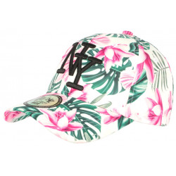 Casquette NY Blanche Fleurs Roses Fantaisie Baseball Phuket ANCIENNES COLLECTIONS divers