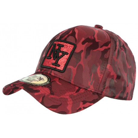 Casquette NY Camouflage Strass Rouge Fashion Baseball Fashly ANCIENNES COLLECTIONS divers
