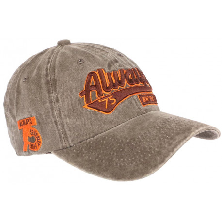 Casquette NY Vintage Marron et Orange Coton Baseball Retro Always CASQUETTES Hip Hop Honour