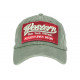 Casquette Baseball Vintage Verte et Rouge Coton NY Retro Western CASQUETTES Hip Hop Honour