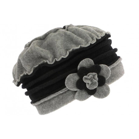 Bonnet Beret Femme Noir et Gris Polaire Deperlante Hiver Mode Syllia CHAPEAUX Léon montane