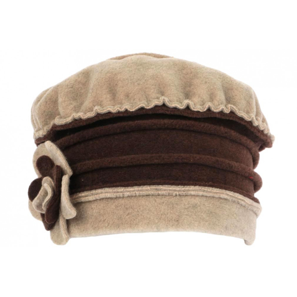 Bonnet béret femme hiver cachemire laine luxe beige 6624