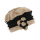 Bonnet Beret Femme Beige et Noir Polaire Deperlante Hiver Classe Syllia CHAPEAUX Léon montane