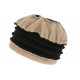 Bonnet Beret Femme Beige et Noir Polaire Deperlante Hiver Classe Syllia CHAPEAUX Léon montane