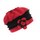 Bonnet Beret Femme Rouge et Noir Polaire Deperlante Hiver Classe Syllia CHAPEAUX Léon montane