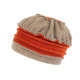 Bonnet Beret Femme Orange et Beige Polaire Deperlante Hiver Mode Syllia CHAPEAUX Léon montane