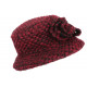 Chapeau Laine Femme Rouge et Noir Hiver Chaud et Classe Lyana CHAPEAUX Léon montane