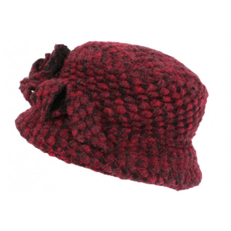 Chapeau Laine Femme Rouge et Noir Hiver Chaud et Classe Lyana CHAPEAUX Léon montane