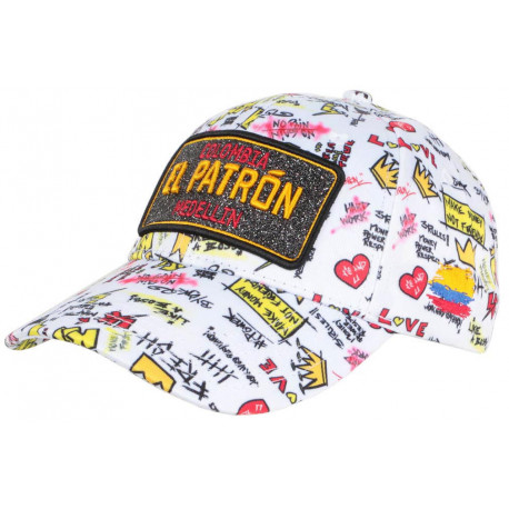 Casquette Enfant El Patron Blanche Medellin Streetwear 7 a 12 ans Casquette Enfant SKR