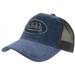 Casquette Von Dutch Bleu Marine en Velours Baseball Peter CASQUETTES VON DUTCH