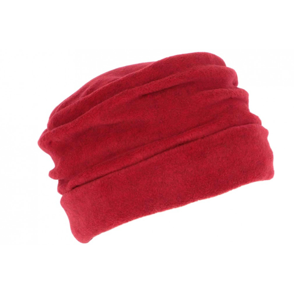 Bonnet beret femme Rouge déperlant, Chapeau toque polaire livré en 48h