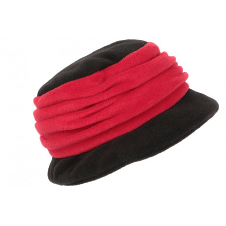 Beret Bonnet Femme Rouge et Noir Chapeau Polaire Déperlante Hiver Lylya CHAPEAUX Léon montane