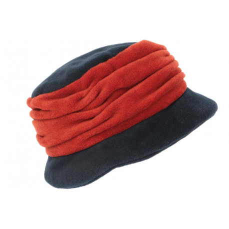 Beret Bonnet Femme Bleu et Orange Chapeau Polaire Déperlante Hiver Lylya CHAPEAUX Léon montane