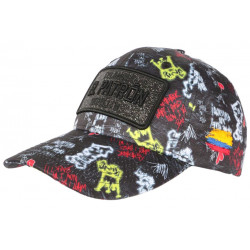 Casquette El Patron Noire et Rouge Strass Streetwear Colombia Baseball CASQUETTES SKR