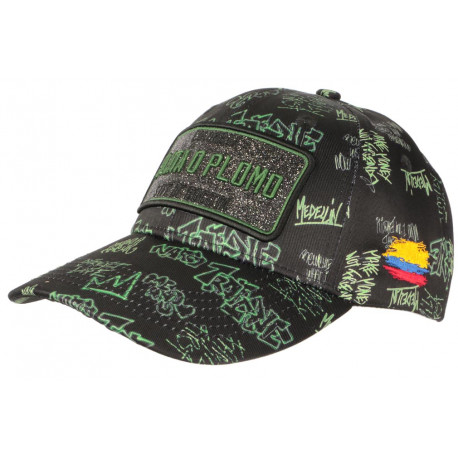 Casquette Plata o Plomo Noire et Verte Strass Streetwear Colombia Baseball CASQUETTES SKR