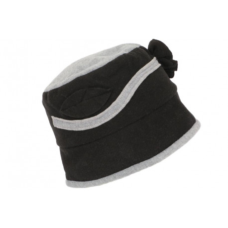 Beret Bonnet Femme Gris et Noir Chapeau Polaire Hiver Monia CHAPEAUX Léon montane