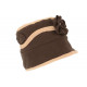 Beret Bonnet Femme Marron et Beige Chapeau Polaire Hiver Monia CHAPEAUX Léon montane