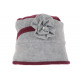 Beret Bonnet Femme Bordeaux et Gris Chapeau Polaire Hiver Monia CHAPEAUX Léon montane