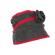 Beret Bonnet Femme Rouge et Anthracite Chapeau Polaire Hiver Monia CHAPEAUX Léon montane