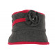 Beret Bonnet Femme Rouge et Anthracite Chapeau Polaire Hiver Monia CHAPEAUX Léon montane