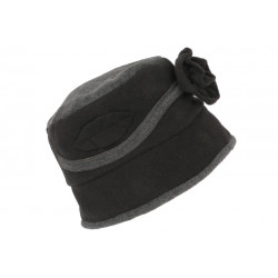 Beret Bonnet Femme Noir et Gris Chapeau Polaire Hiver Monia CHAPEAUX Léon montane