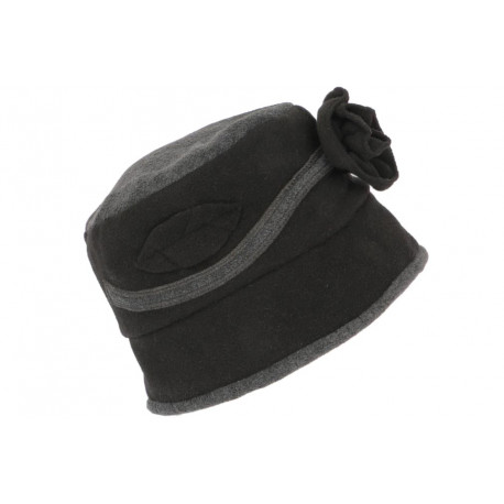 Beret Bonnet Femme Noir et Gris Chapeau Polaire Hiver Monia CHAPEAUX Léon montane