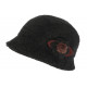 Chapeau Femme Noir en Laine Mode Hiver Chaud Beret Cloche Chacy CHAPEAUX Léon montane