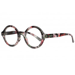 Grandes Lunettes de Lecture Rondes Rouges a Fleurs Femme Giny Lunettes Loupes New Time