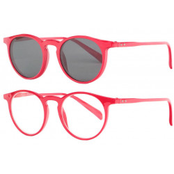 Lunettes Loupe Solaires Clip Magnetique Rouges Rondes Syna Lunettes Loupe Solaire New Time