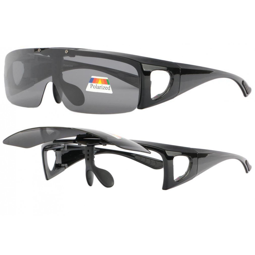 Surlunettes de soleil verres repliable gris - Calicosy