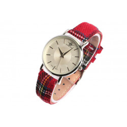 Montre Femme Rouge Fantaisie Bracelet Carreaux Ecossais Scostya Montre Michael John