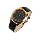 Montre Homme Bracelet Cuir Noir et Dorée Chic Gaika Montre Michael John