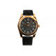 Montre Homme Bracelet Cuir Noir et Dorée Chic Gaika Montre Michael John