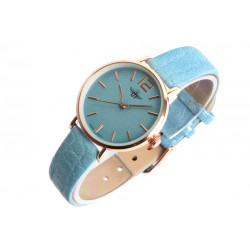 Montre femme Bleue et Dorée Cuir Tendance Lisa Montre Michael John