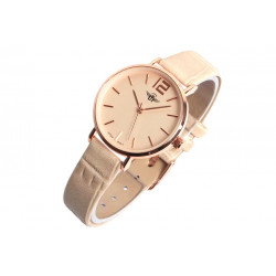 Montre femme Beige et Dorée Cuir Tendance Lisa Montre Michael John