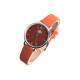 Montre Femme Orange et Argent Cuir Tendance Lisa Montre Michael John