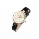 Montre Femme Strass Dorée Cuir Noir Originale Lily Montre Michael John