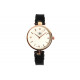 Montre Femme Strass Dorée Cuir Noir Originale Lily Montre Michael John