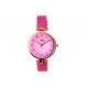 Montre Femme Rose Fuchsia Cuir et Strass Doré Originale Lily Montre Michael John