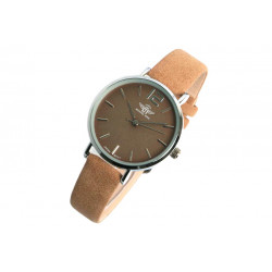 Montre Femme Marron et Argent Cuir Tendance Lisa Montre Michael John