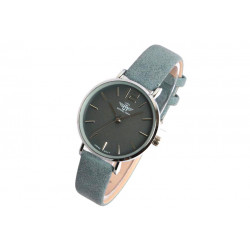 Montre Femme Bleue et Argent Cuir Tendance Lisa Montre Michael John