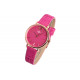 Montre Femme Fuchsia Rose et Doree Cuir Originale Lisa Montre Michael John