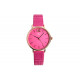 Montre Femme Fuchsia Rose et Doree Cuir Originale Lisa Montre Michael John